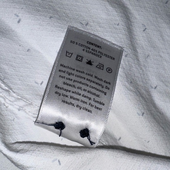 7Diamonds Men’s L White Button Down Short Sleeve Shirt Blue Buckle Exclusive - Picture 6 of 9